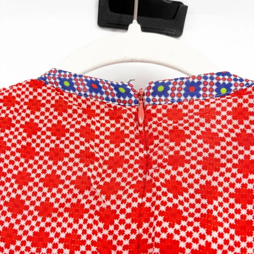 Anthropologie Tanvi Kedia Womens Red Patchwork Boho Sol Maxi‎ Dress Size S